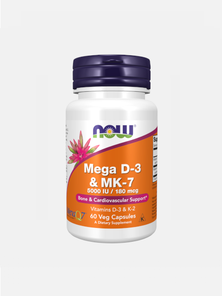 Mega D-3 & MK-7 – 60 cápsulas – Now